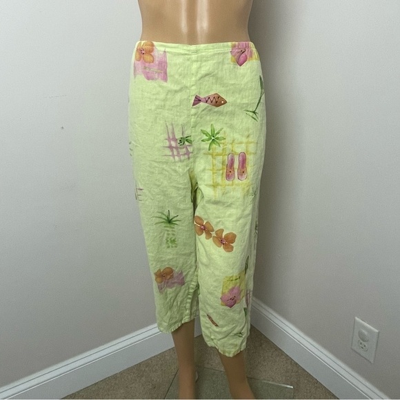 Liz and June Hand-Painted Linen Top & Pants Set – Size Large - Picture 2 of 16